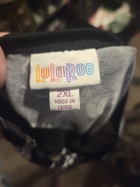 LuLaRoe Black Top with Rainbow Logo Tag